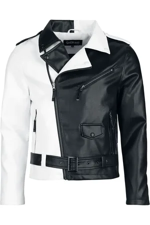Gothicana Jacket in Black and White Kunstlederjacke weiß