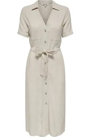 ONLY ONLSIESTA SS LIN BL SHIRT DRESS PNT NOOS Mittellanges Kleid