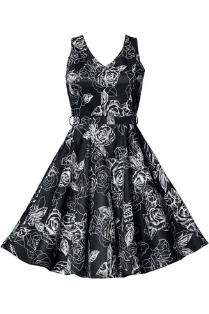 Belsira Swing-Blumenkleid Mittellanges Kleid weiß