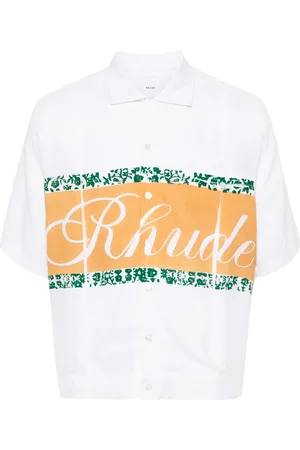 Rhude Chambray-Hemd mit Logo-Print
