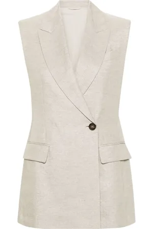 Brunello Cucinelli Ärmelloses Blazer mit Metallic-Garn