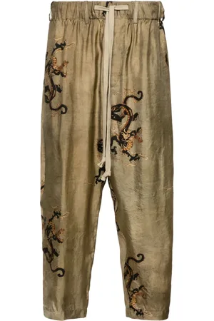 UMA WANG Tapered-Hose mit Drachen-Print
