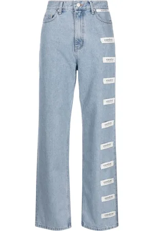 KIMHEKIM Straight-Leg-Jeans mit Logo-Patch