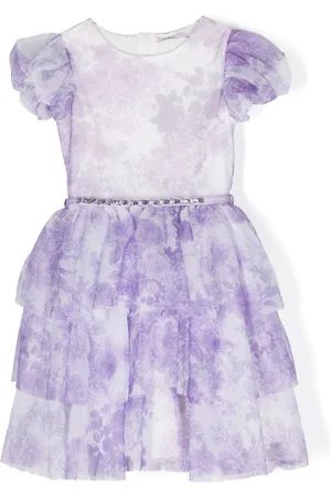 MONNALISA Kristallverziertes Kleid mit Blumen-Print
