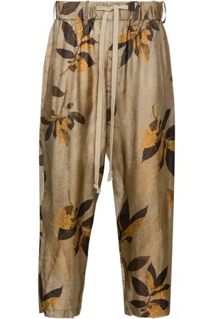 UMA WANG Tapered-Hose mit Zweige-Print
