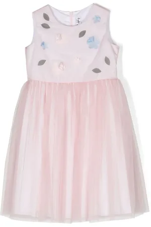 Il gufo Ausgestelltes Tüllkleid mit Blumenapplikation