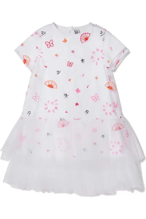 Simonetta Besticktes Kleid mit Rüschenrock