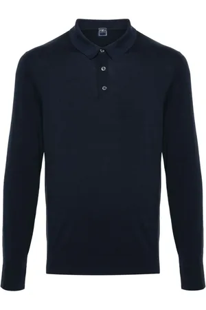 FEDELI Fein gestricktes Poloshirt