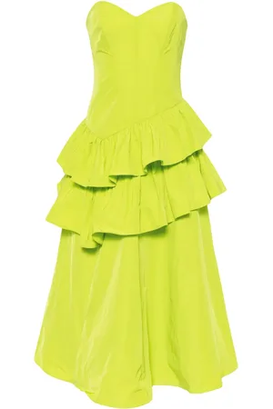 Marchesa Notte Gestuftes Midikleid aus Taft