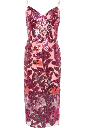 Marchesa Notte Botanical Kleid mit Pailletten