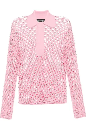 DAVID KOMA Transparentes Top mit Kristallen