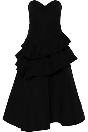 Marchesa Notte Gestuftes Midikleid aus Taft