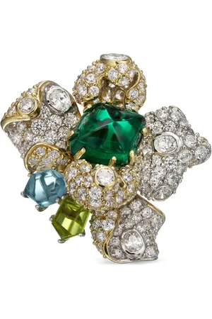 Anabela Chan 18kt vergoldeter Ring mit Smaragd
