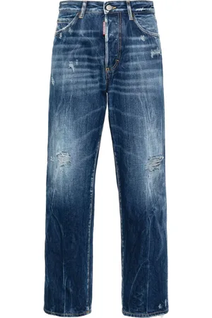 Dsquared2 Halbhohe Straight-Leg-Jeans