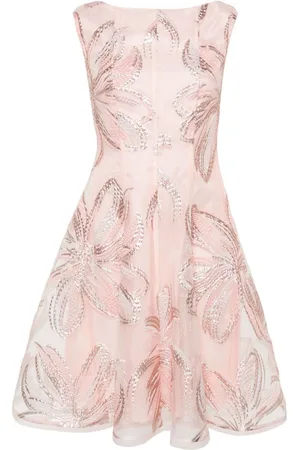 TALBOT RUNHOF Lurex-Kleid mit Blumenapplikation