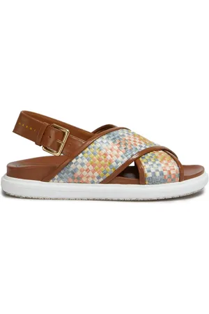 Marni FussbetSlingback-Sandalen mit Webmuster