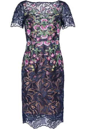 Marchesa Notte Camellia Midikleid mit Blumen