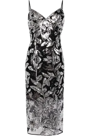 Marchesa Notte Botanical Kleid mit Pailletten