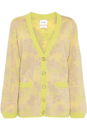 Barrie Cardigan mit Blumen-Intarsie
