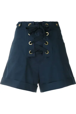 Isolda High-Waist-Shorts mit Schnürung