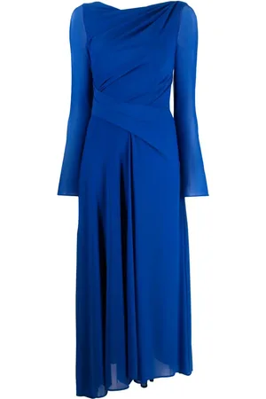 TALBOT RUNHOF Gerafftes Abendkleid mit langen Ärmeln