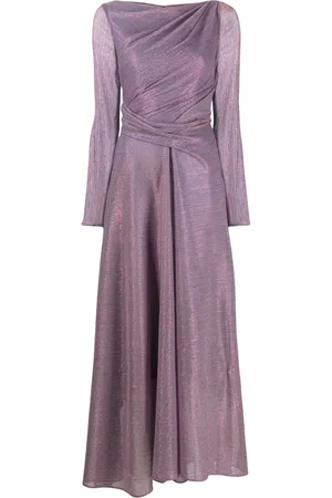 TALBOT RUNHOF Plissiertes Lurex-Abendkleid