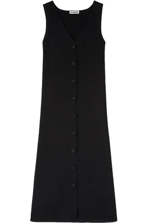 Jil Sander Gestricktes Midikleid mit V-Ausschnitt