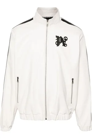 Palm Angels Lederjacke mit Monogramm-Patch