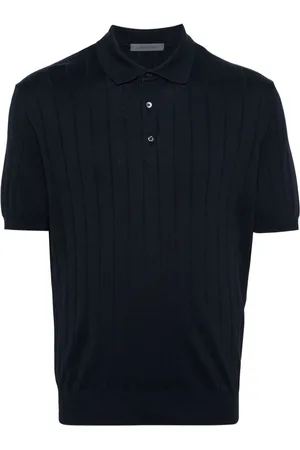 corneliani Grob geripptes Poloshirt