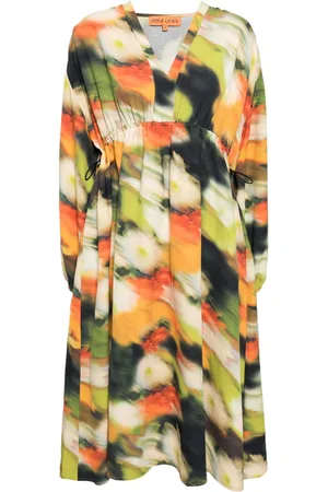 STINE GOYA Veroma Midikleid mit Blumenmuster