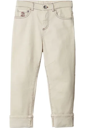 Brunello Cucinelli Gerade Jeans mit Logo-Stickerei