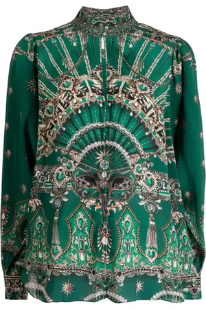 Camilla Bluse aus Seide mit grafischem Print
