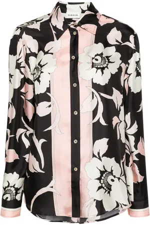 P.A.R.O.S.H. Seidenhemd mit Blumen-Print