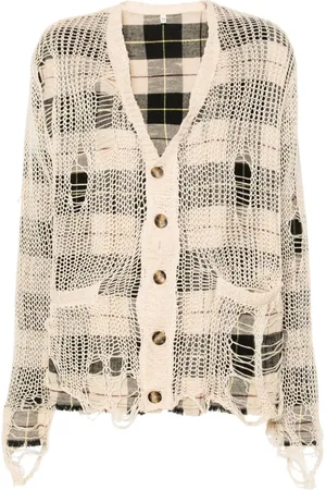 R13 Cardigan im Distressed-Look