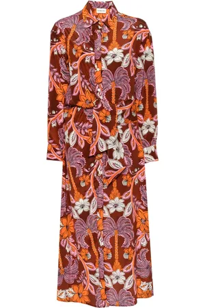 P.A.R.O.S.H. Hemdkleid aus Seide mit Blumen-Print