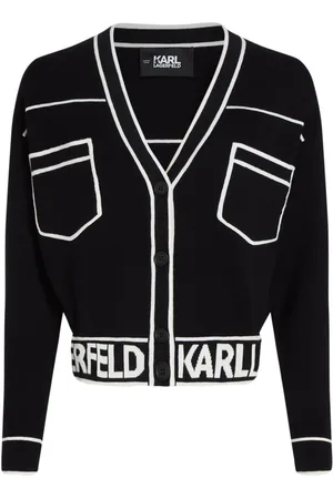 Karl Lagerfeld Intarsien-Cardigan mit Logo