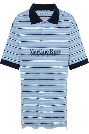 MARTINE ROSE Gestreiftes T-Shirt mit Logo-Print