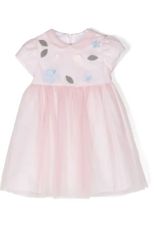 Il gufo Kleid aus Tüll mit Blumenapplikation