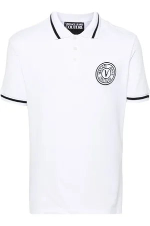 VERSACE Pikee-Poloshirt mit V-Emblem