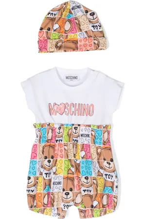Moschino Kurzer Strampler mit Teddy-Print