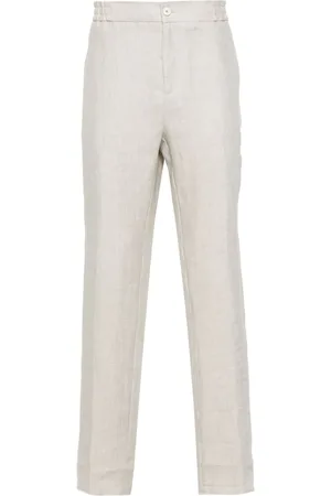 Etro Leinenhose mit Fischgrätenmuster