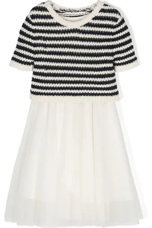 Lapin House Gestreiftes Strickkleid im Layering-Look