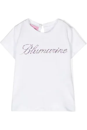 MISS BLUMARINE T-Shirt mit Strass-Logo