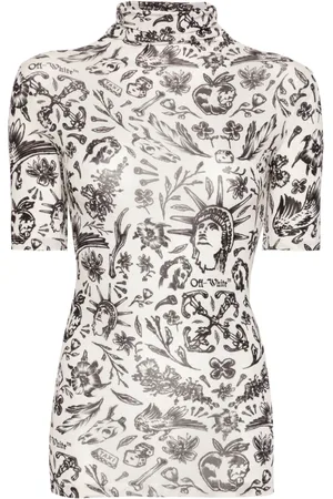 OFF-WHITE Tattoo Bluse aus Tüll