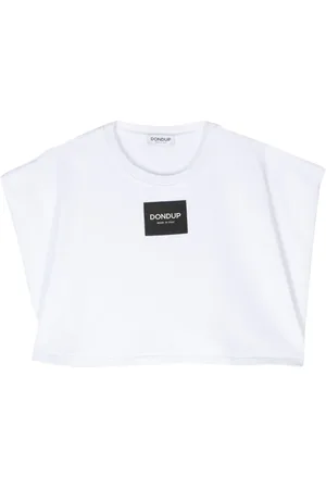 Dondup Cropped-Top mit Logo-Patch