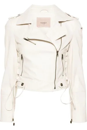 Twin-Set Bikerjacke mit Logo-Schild