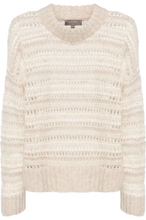 N.PEAL Pullover mit Lochstrickmuster