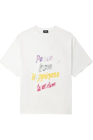 We11 Done Peace T-Shirt mit Logo-Print