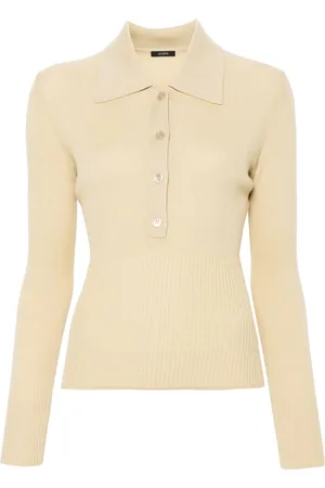 Joseph Geripptes Woll-Poloshirt