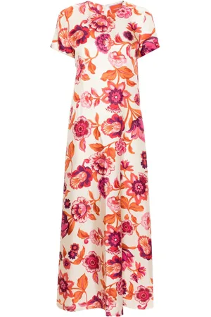 La DoubleJ Seidenkleid mit Blumen-Print